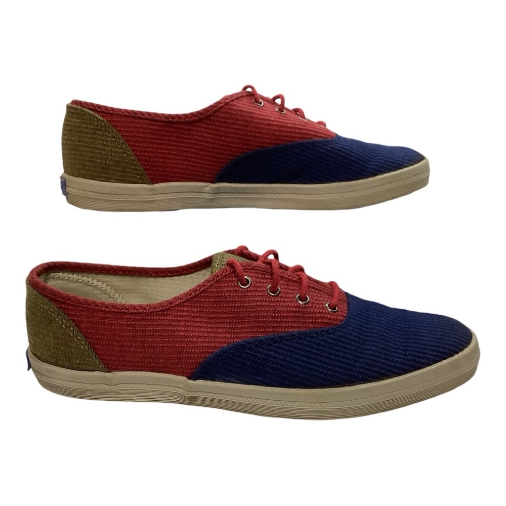 Vintage Keds‎ Color Block Corduroy Lace Up Shoes & Original Box Women's Size 8.5